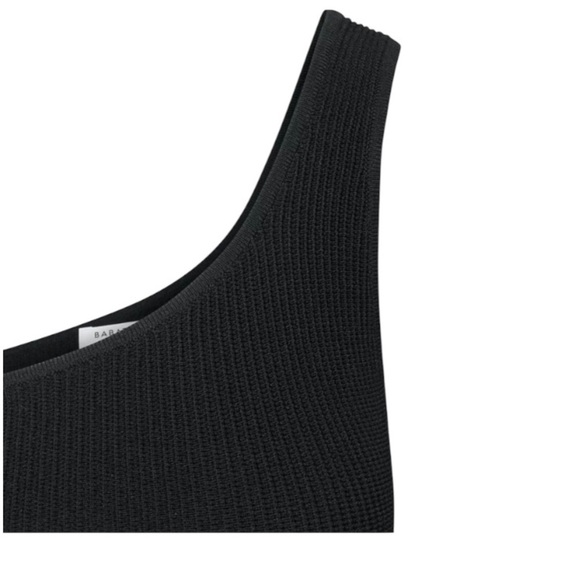 ARITZIA BABATON Black Sculpt Knit One-Shoulder Cropped Tank Top Size L - Picture 6 of 13